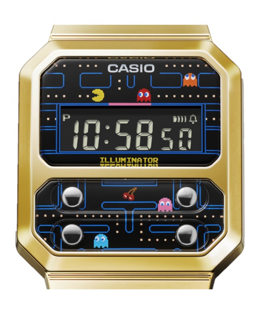 pegar Cinco Nombre provisional Reloj Casio Pac-Man A100WEPC-1BDR - Tiempo de Relojes